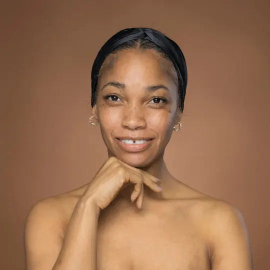 African Fabs Satin Headband With Twist Black