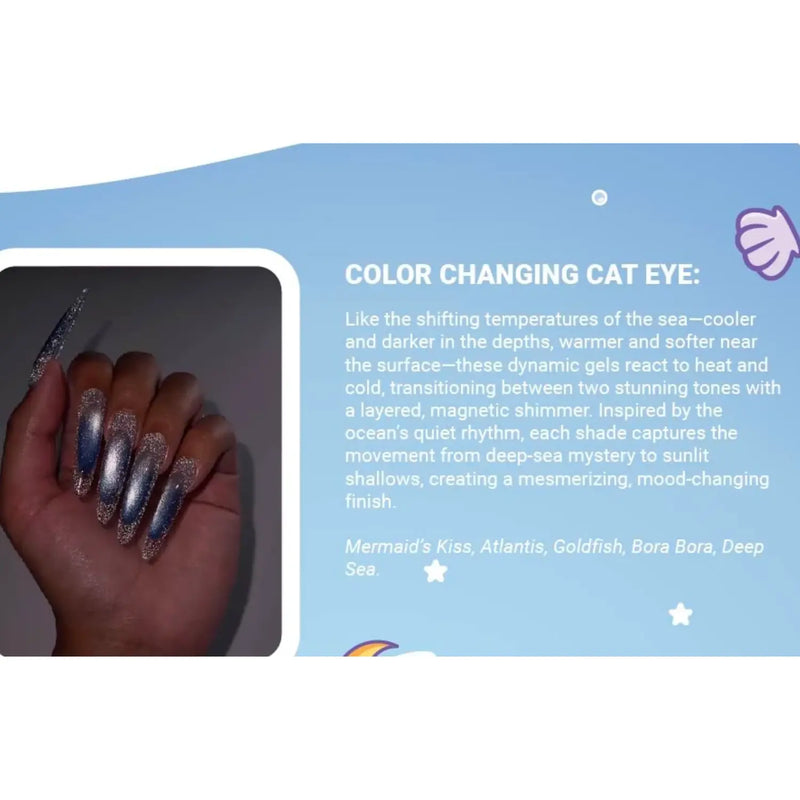 Crisania Neri Sea x Sky Magnetic Cat Eye Gel Polish Mermaid's Kiss