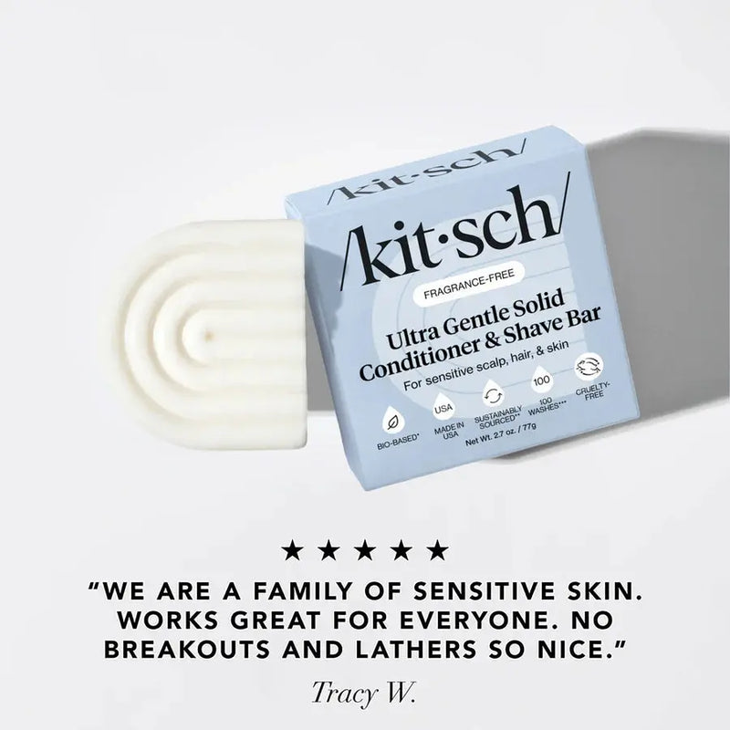 Kitsch Fragrance Free Ultra Sensitive Shampoo & Conditioner Bar Set