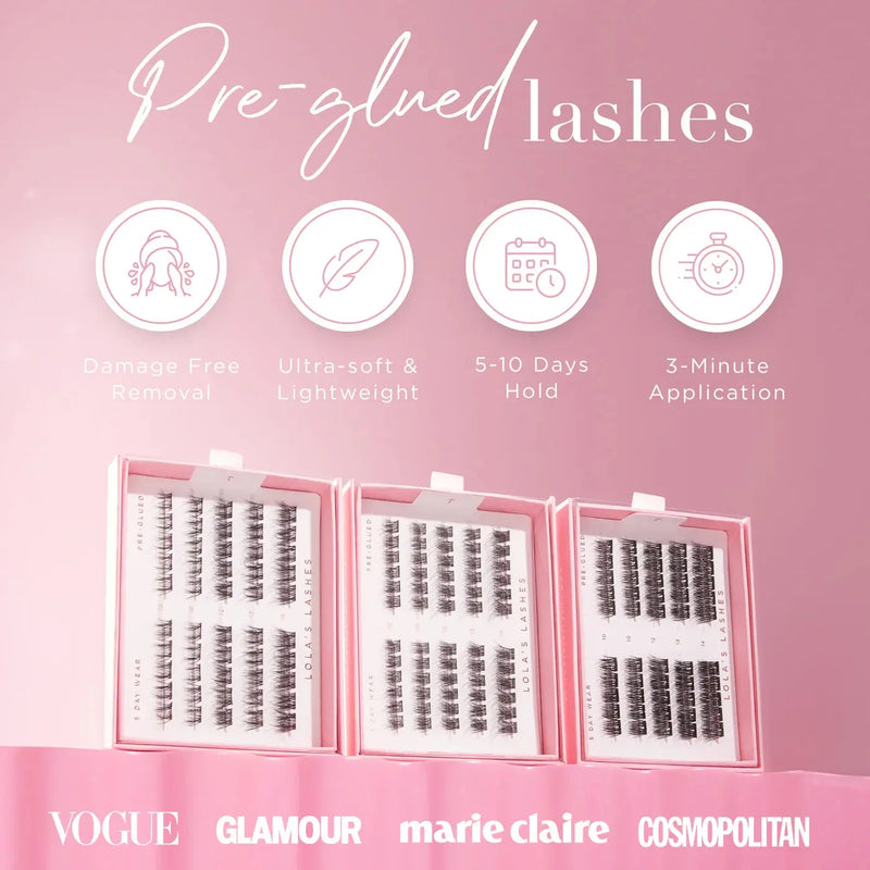 Lola's Lashes Soft Definition Single Length Pre-glued Lashes 10 mm Short