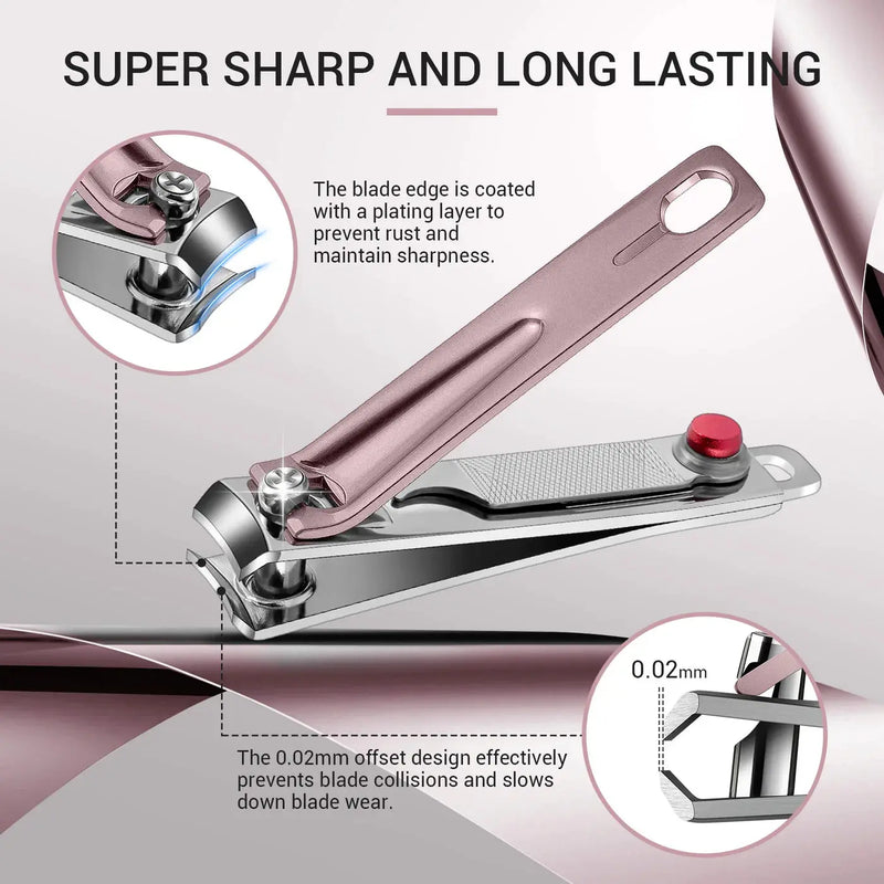 MelodySusie Stainless Steel Nail Clippers Pink 3 in 1 Kit