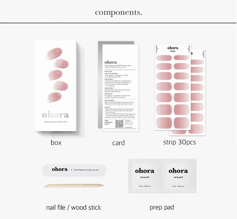 Ohora Semi Cured Gel Nail Strips Milk Rose