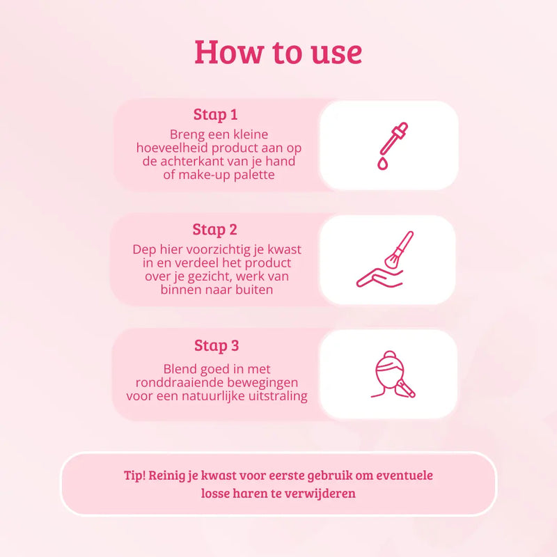 Boozyshop Pink & Rose Gold Flat Top Buffing Brush