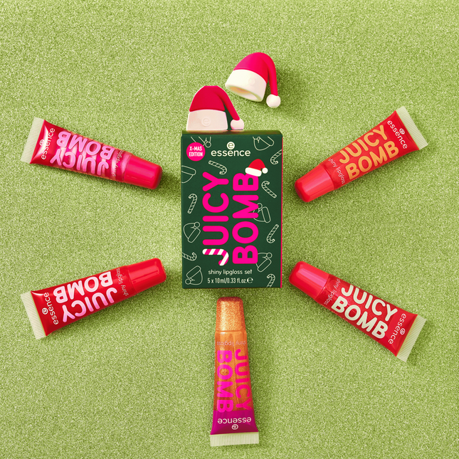 Juicy Bomb Xmas Edition Shiny Lipgloss Set 01 Holly Jolly, Juicy!