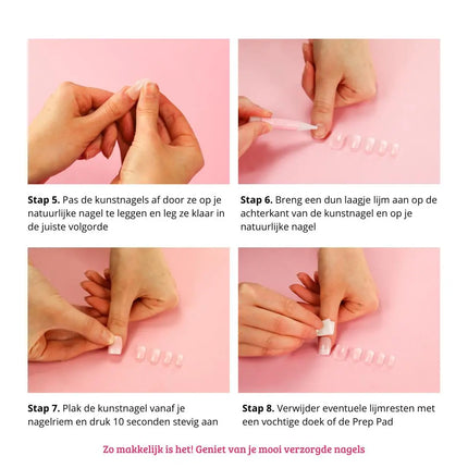 Boozyshop Complete Press On French Nails Set Ombre Soft Pink