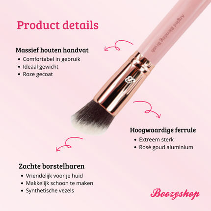 Boozyshop Pink & Rose Gold Angled Blending Brush