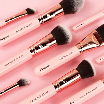 Boozyshop Pink & Rose Gold Face Brush Duo