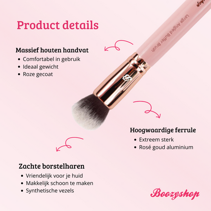 Boozyshop Pink & Rose Gold Large Angled Buffer Brush