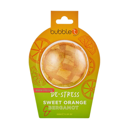 Bubble T Cosmetics De-Stress Bath Fizzer In Sweet Orange & Bergamot