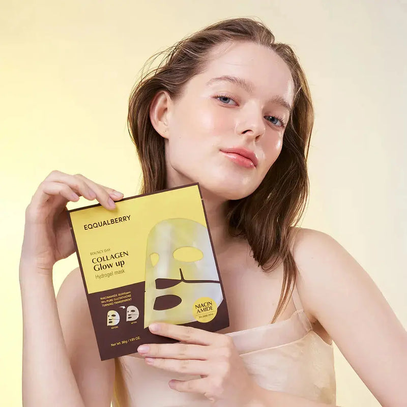 Eqqualberry Collagen Glow Up Hydrogel Mask 4-Pack