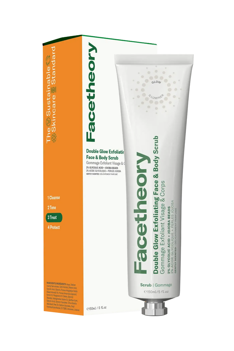 Facetheory Double Glow Exfoliating Face & Body Scrub Gently Scented