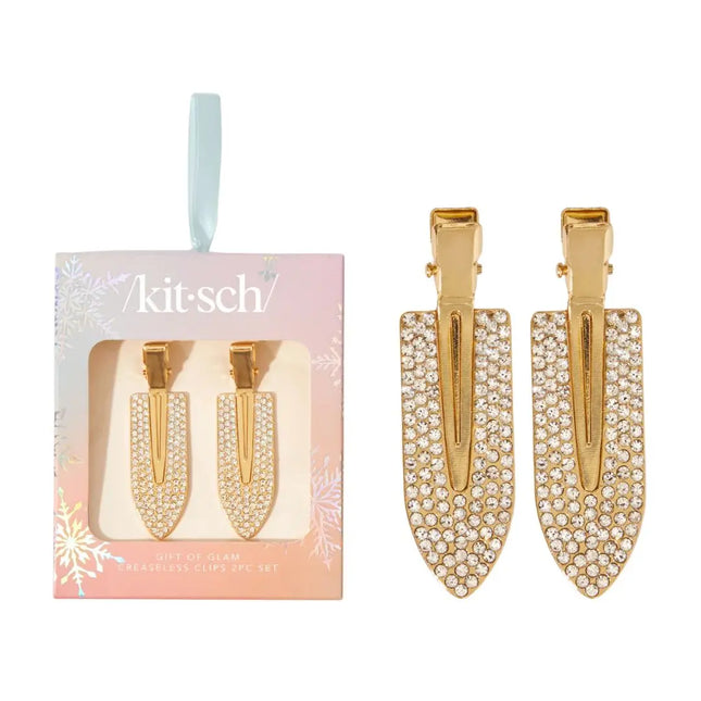 Kitsch Gift of Glam Creaseless Clips 2 Piece Set Rhinestone