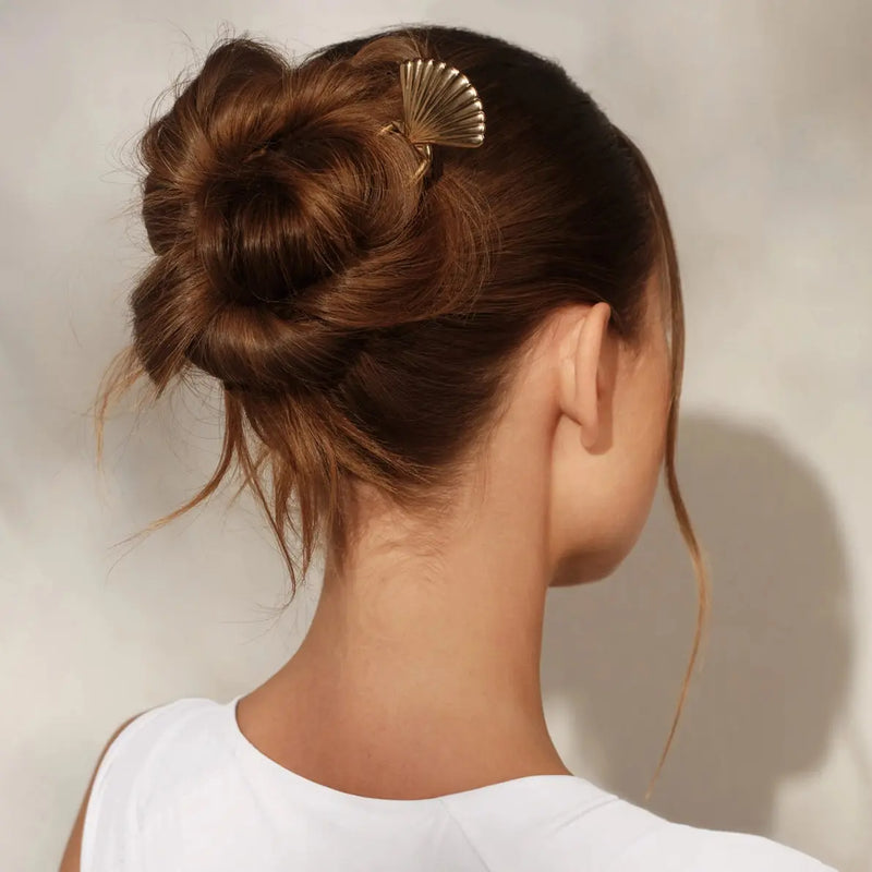 Kitsch Metal Clam Shell French Hair Pin Gold