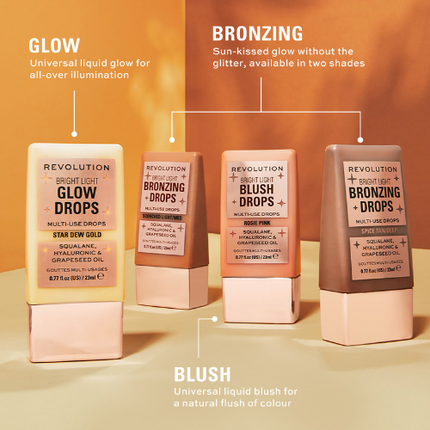 Makeup Revolution Bright Light Bronzing Drops Deep Bronze Spice