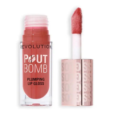 Makeup Revolution Pout Bomb Plumping Gloss Melba Warm Peach