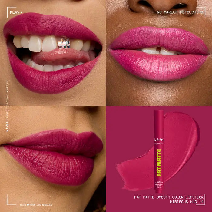 NYX Professional Makeup Fat Matte Smooth Color Lipstick Hibiscus Hug