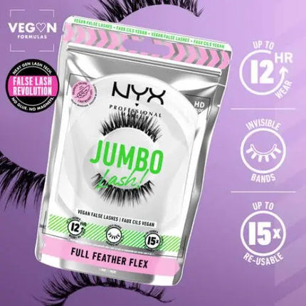 NYX Professional Makeup Jumbo Lash Vegan Reusable False Lash Full Feather Flex