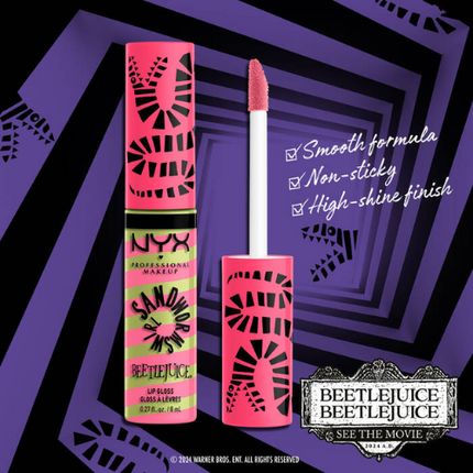 NYX Professional Makeup x Beetlejuice Butter Lip Gloss Sandworm Swirl 01 Pink + Green