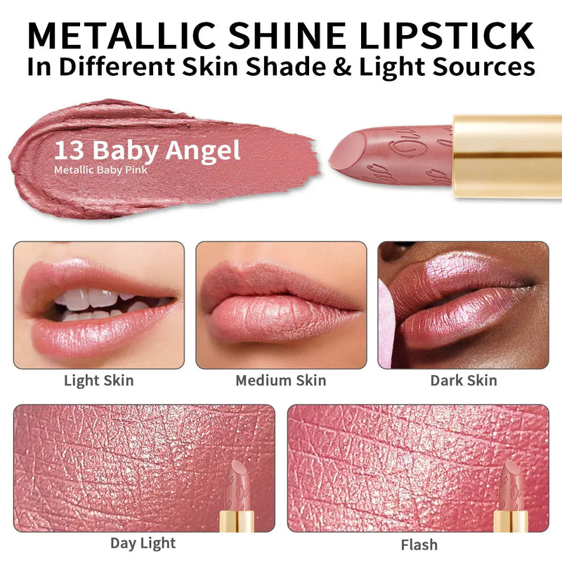 Oulac Metallic Shine Lipstick 13 Baby Angel