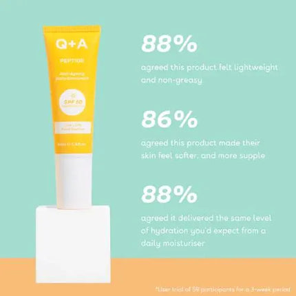 Q+A Peptide Anti-Ageing Facial Sunscreen SPF50