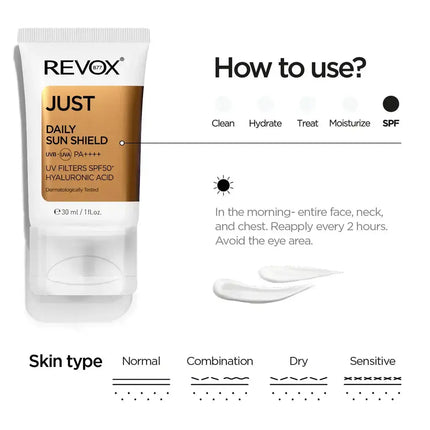 Revox Just Daily Sun Shield SPF 50+ with Hyaluronic Acid