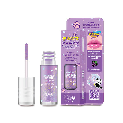 Rude Cosmetics Manga Collection Manga Sparkle Lip Oil Grape