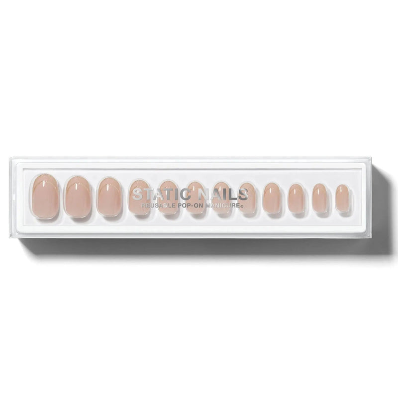 Static Nails Reusable Pop-On Manicure Double French Round