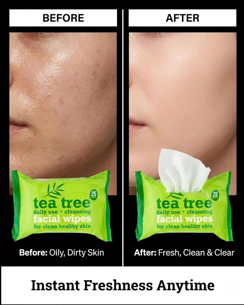 XBC Tea Tree Facial Wipes Twin Pack