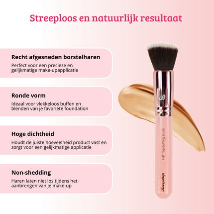 Boozyshop Pink & Rose Gold Flat Top Buffing Brush