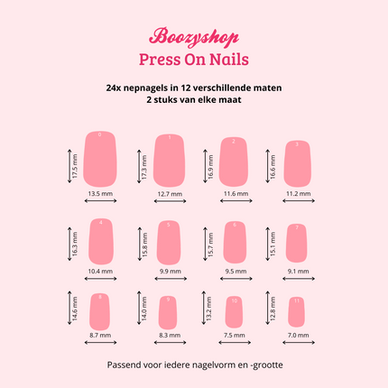 Boozyshop Press On French Nails Black /  Pink