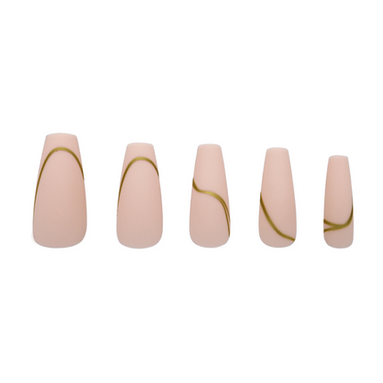 Boozyshop Press On French Nails Nude Goldstrike