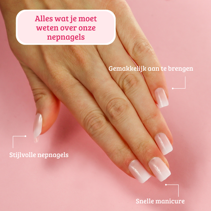 Boozyshop Press On French Nails Ombre Soft Pink