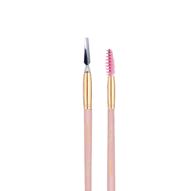 Boozyshop Soft Pink & Gold Brow Sculpting Duo Brush