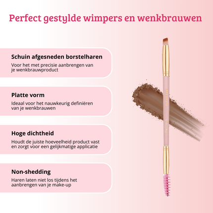 Boozyshop Soft Pink & Gold Lash and Brow Brush