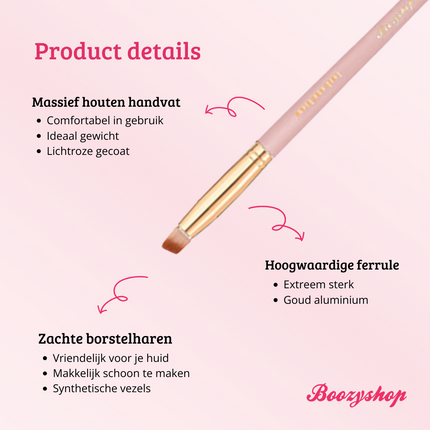 Boozyshop Soft Pink & Gold Lash and Brow Brush