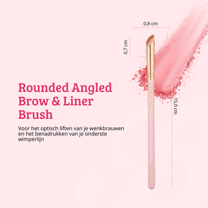 Boozyshop Soft Pink & Gold Rounded Angled Brow & Liner Brush