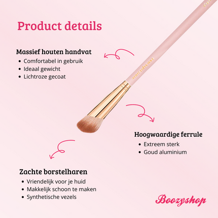 Boozyshop Soft Pink & Gold Small Angled Contour Brush