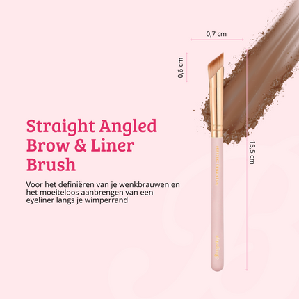 Boozyshop Soft Pink & Gold Straight Angled Brow & Liner Brush