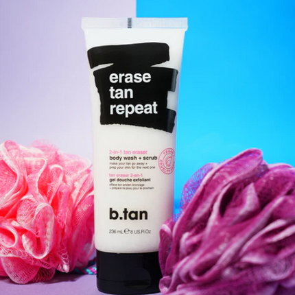 B.tan Erase Tan Repeat  2 in 1 Tan Eraser Body Wash + Scrub