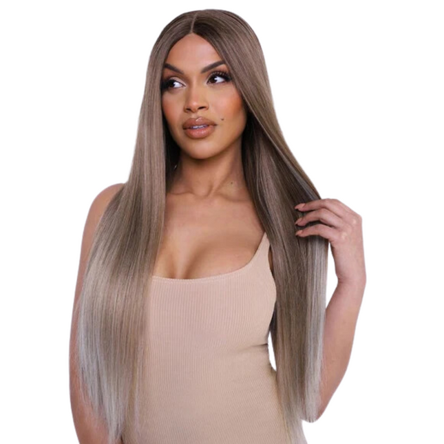 Lullabellz The Pia Poker Straight Face Framed Balayage Blonde Lace Front Wig