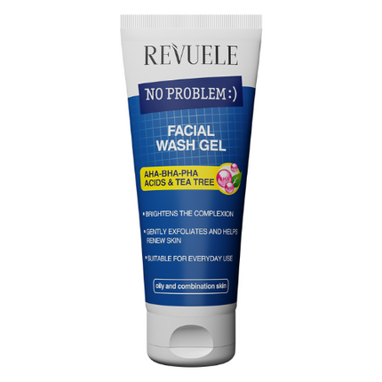 Revuele No Problem Facial Wash Gel AHA-BHA-PHA Acids and Tea Tree