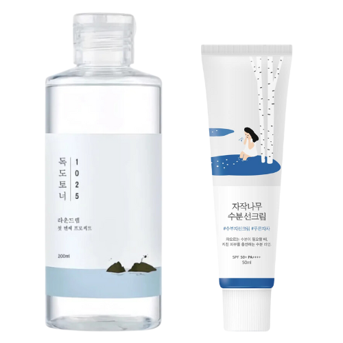 Round Lab 1025 Dokdo Toner + Birch Juice Moisturizing Sunscreen Set